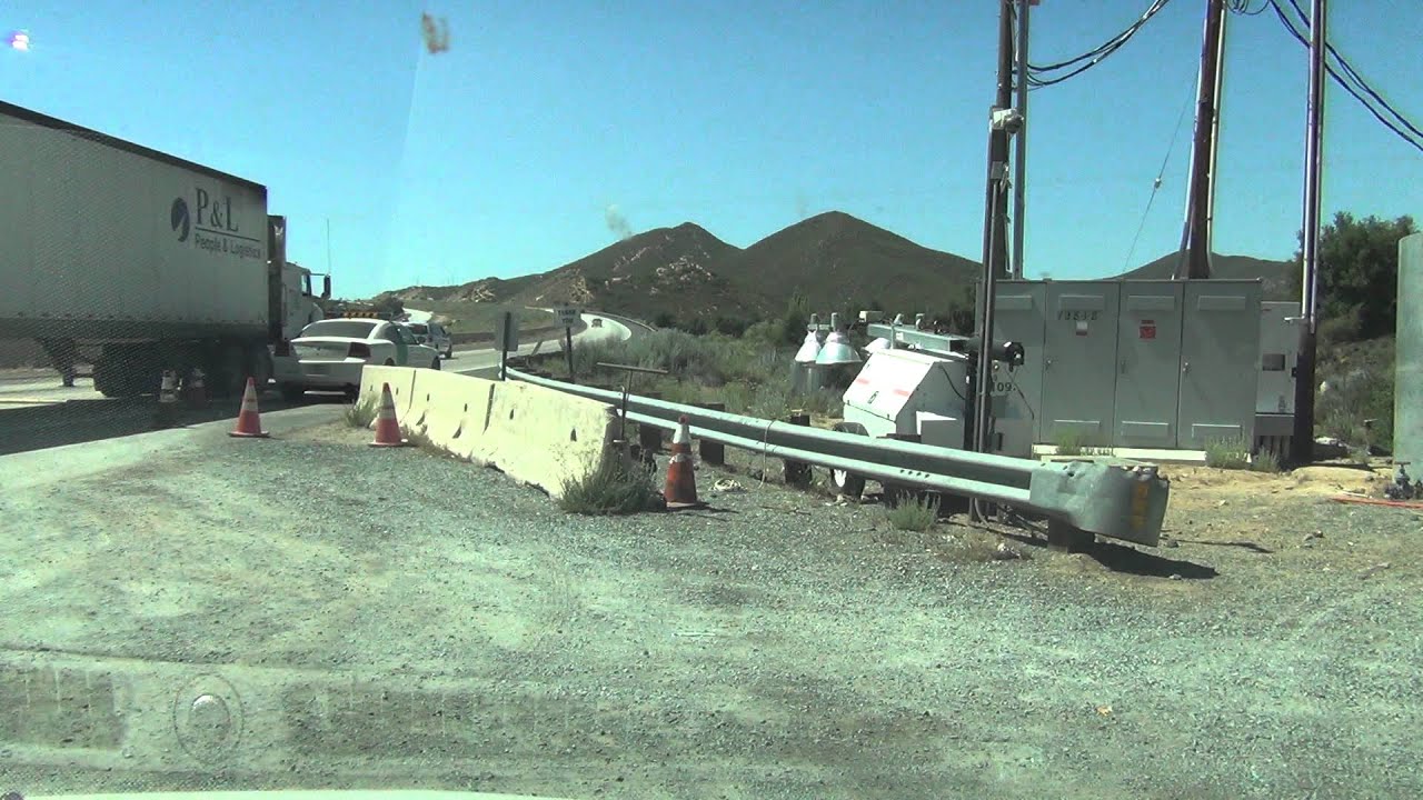 Traffic goes by, Secondary Inspection Area, U.S. Border Patrol, Pine Vally, California, 31 May 2013