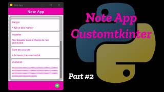 create note app using customtkinter part2 #pythoncode #python #programming