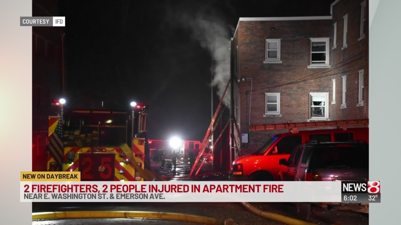 2 firefighters, 2 people injured in apartment fire - YouTube