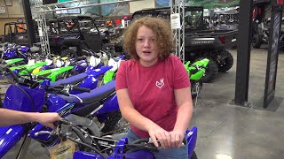 kids shop for new dirt bike gear and dirt bikes for Layla at mountain motorsports. Let's go!!