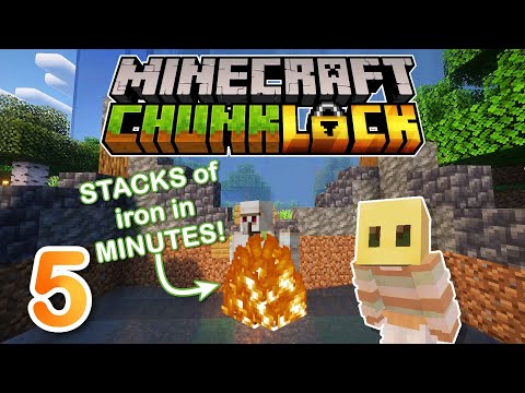 Chunk Lock IRON FARMS Are STUPIDLY EASY!!👍| Chunk Lock Survival ep. 5