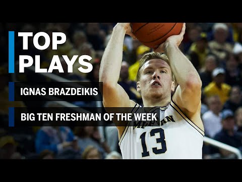 Top Plays: Career-High 24 Points Helps Ignas Brazdeikis to Freshman of the Week Honor | Michigan