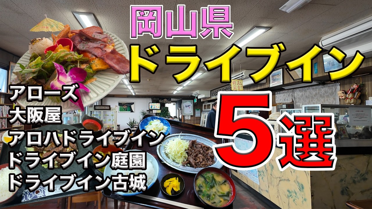 【岡山グルメ】岡山ドライブイン5選！（店舗名：アローズ・大阪屋・アロハドライブイン・ドライブイン庭園・ドライブイン古城）
