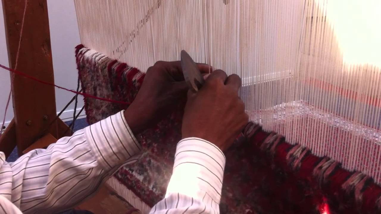 Hand Knotting Rug Demonstration in India YouTube