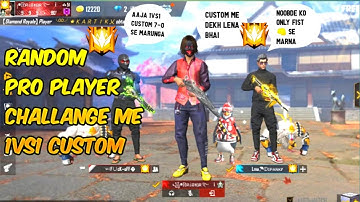 Random Pro player challange me 1vs1 custom match 🔥// who is winner Garena freefire 😨