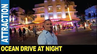 Ocean Drive at night from Bentley to Betsy Hotel in Miami Beach | Jarek in South Beach Florida USA