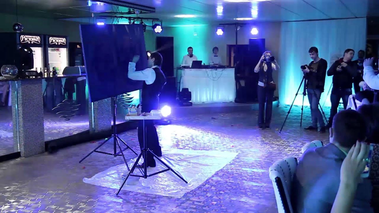 Танцующий художник, звездное шоу, золотая пыль - YouTube