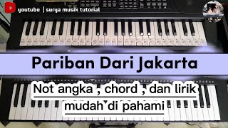 tutorial not angka dan chord beserta lirik lagu pariban dari jakarta ciptaan Suryanto Siregar