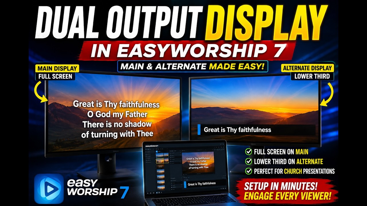 How To Use Dual Output Display In EasyWorship 7 | Main & Alternate ...