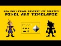 Low Poly Pixel Art | FF7 Sprite Timelapse