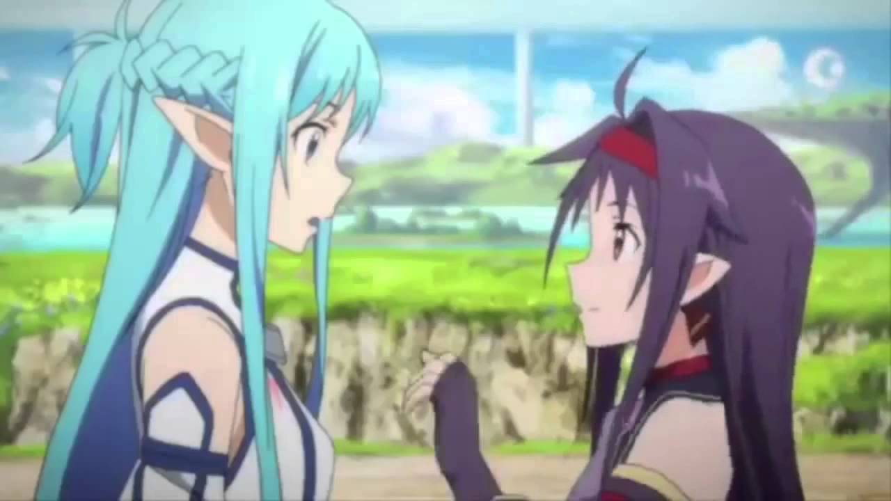 saoアスナ対ユウキ - YouTube