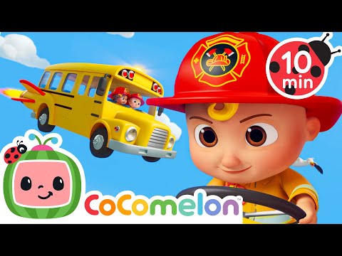 Wheels on the Rescue Bus 🚌 10 MINUTE LOOP | Karaoke Nursery Rhymes & Kids Songs - CoComelon