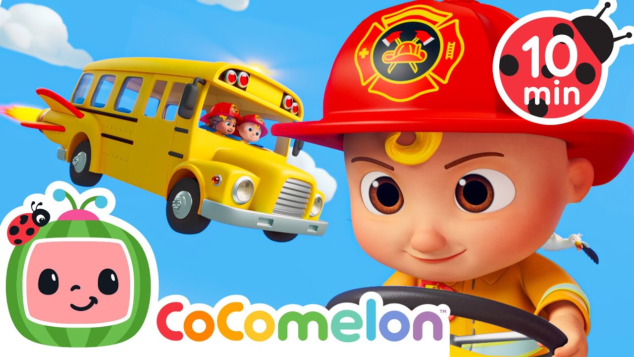 Wheels on the Rescue Bus 🚌 10 MINUTE LOOP | Karaoke Nursery Rhymes & Kids Songs - CoComelon