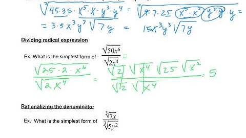 6-2 Multiplying and Dividing Radical Expressions