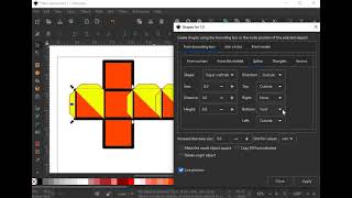 Inkscape extension Shapes for 1: foldable box using new Paper craft tab option screenshot 4