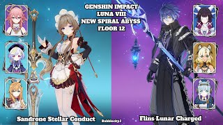 NEW Spiral Abyss | C0R1 Sandrone Stellar Conduct & C0R1 Flins Lunar Charged | Genshin Impact Luna 8