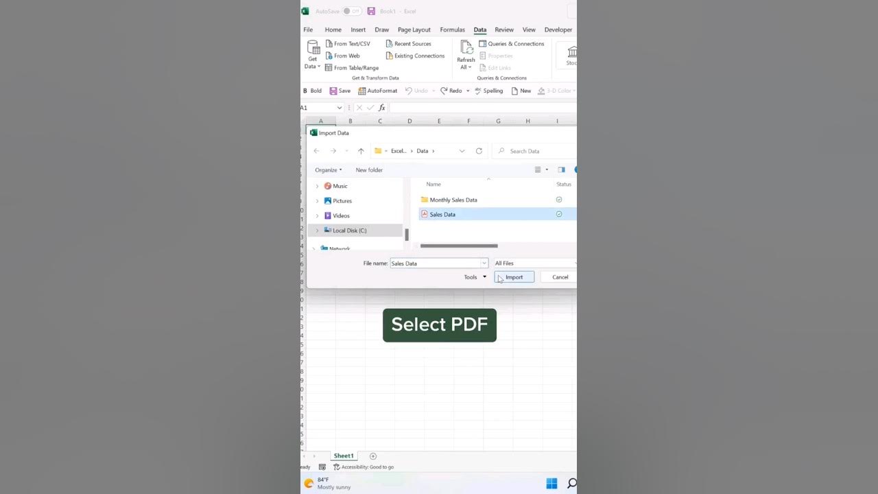 How to import pdf to excel import pdf convert excel exceltutorial