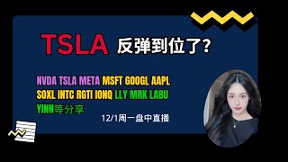 12/1周一美股盘中直播TSLA NVDA GOOGL AMD SOXL 等分享