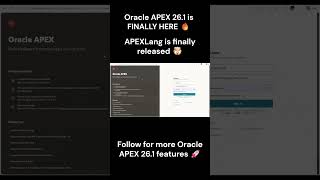 Oracle APEX 26.1 released with APEXLang 🔥#orclapex #oracleapex #ai #vibecoding