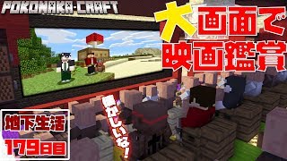 マインクラフト ┃度肝を抜かれる事間違いなし！ハイクオリティ映画館完成！！地下生活179日目/ぽこなかくら#429