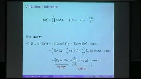 STSW01 | Prof. Andrea Montanari | An Instability in Variational Methods for Learning Topic Models