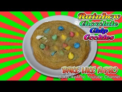 Easy Rainbow Chocolate Chip Cookies recipe !