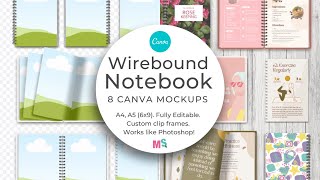Wirebound Notebook Mockup for Canva