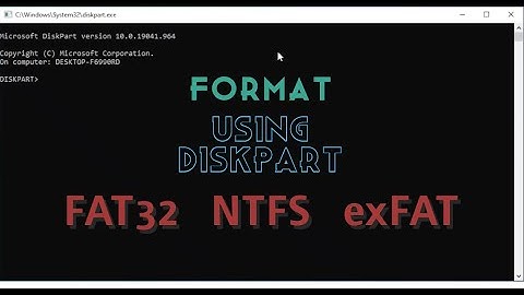 Format Removable Drive using Diskpart