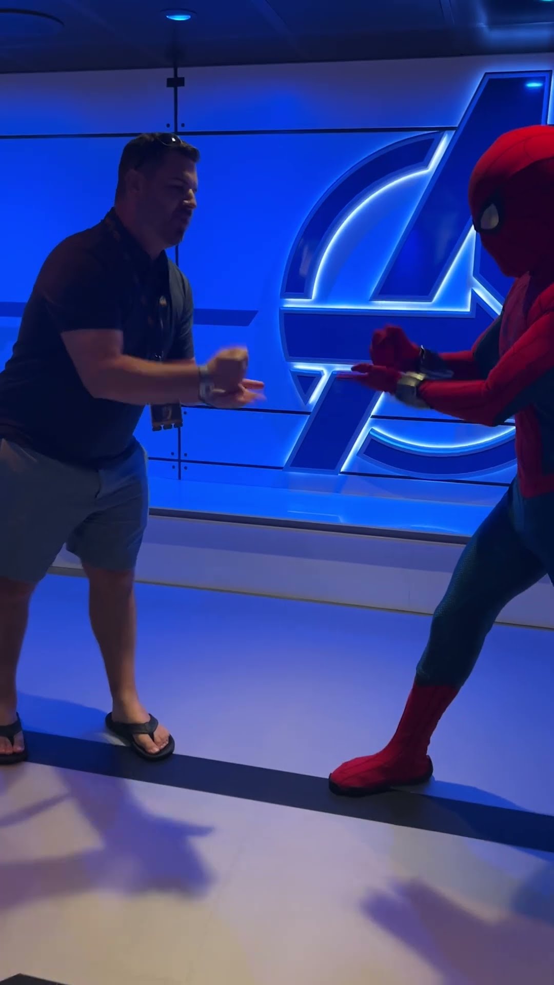 ??✂️#rockpaperscissors vs. Spiderman! Disney gave us free tickets #disneytreasure  #disneycruiseline
