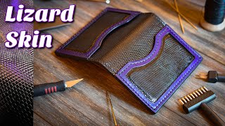 Making A Custom Leather Wallet From Lizard Skin - Leather Craft