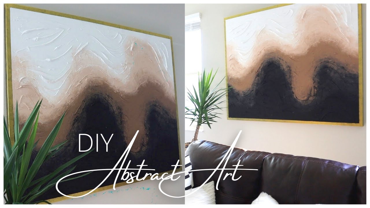 DIY : Textured Abstract Art with Faux Gold Painted Frame | Textured ...
