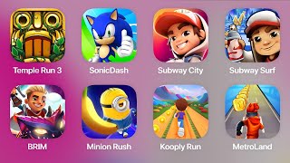 Temple Run 3,SonicDash,Subway City,Subway Surf,BRIM,Minion Rush,Kooply Run,MetroLand screenshot 4