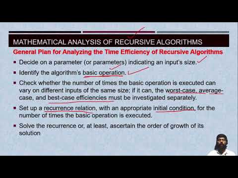 DAA 2 18 Mathematical analysis of recursive algorithms