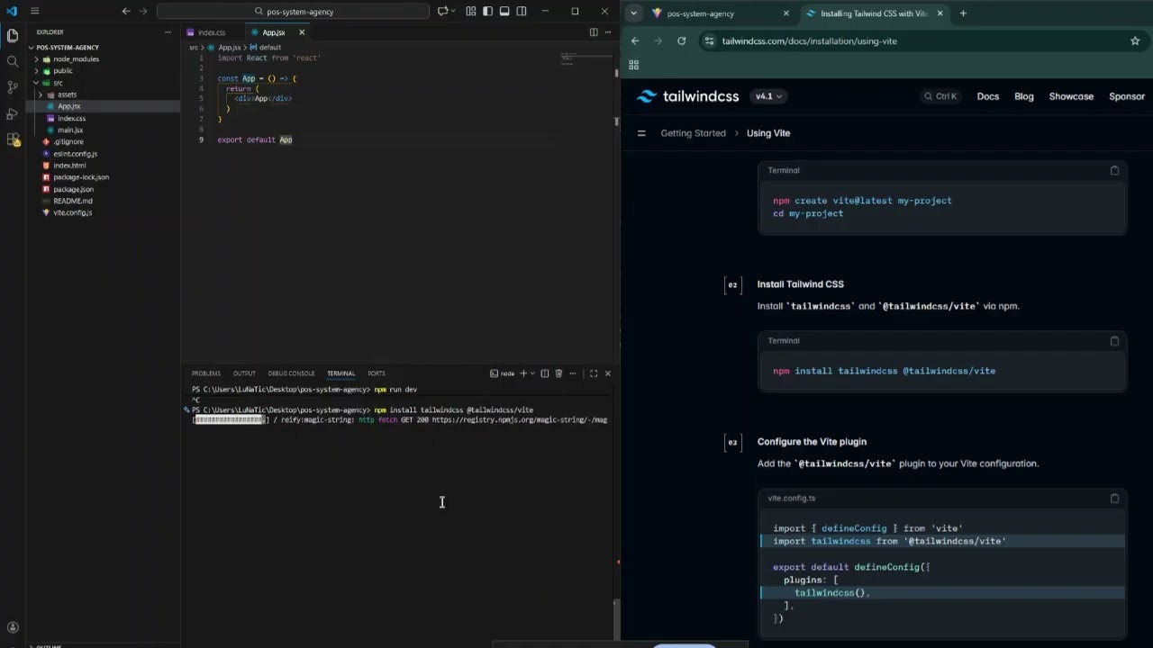 Install Tailwind CSS in a Vite + React Project ( Step by Step)