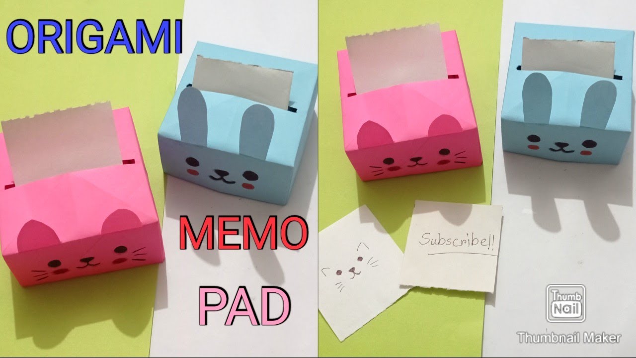 ORIGAMI MEMO PAD HOLDER | How to make paper desk memo pad holder |diy holder | diy stationary crafts