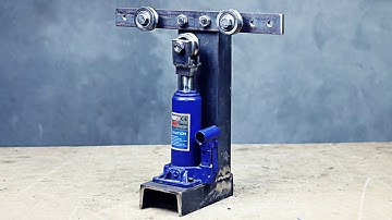 How to make Hydraulic jack pipe bender at home!! Amazing diy Hydraulic jack bending machine!!