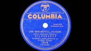 1936 Hildegarde - For Sentimental Reasons