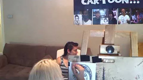 Erica drawing cartoon caricatures live in NH
