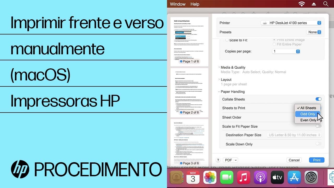 Como imprimir frente e verso manualmente em impressora HP com o Mac ...