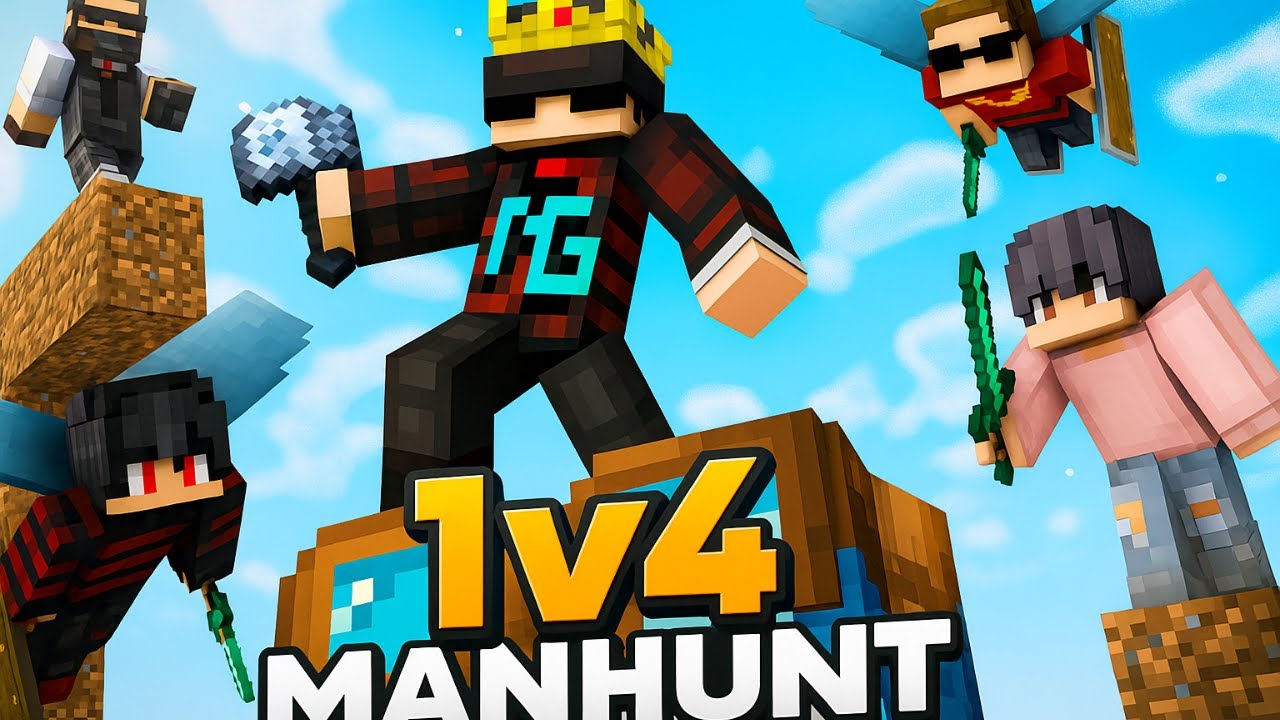 minecraft manhunt 4v15 