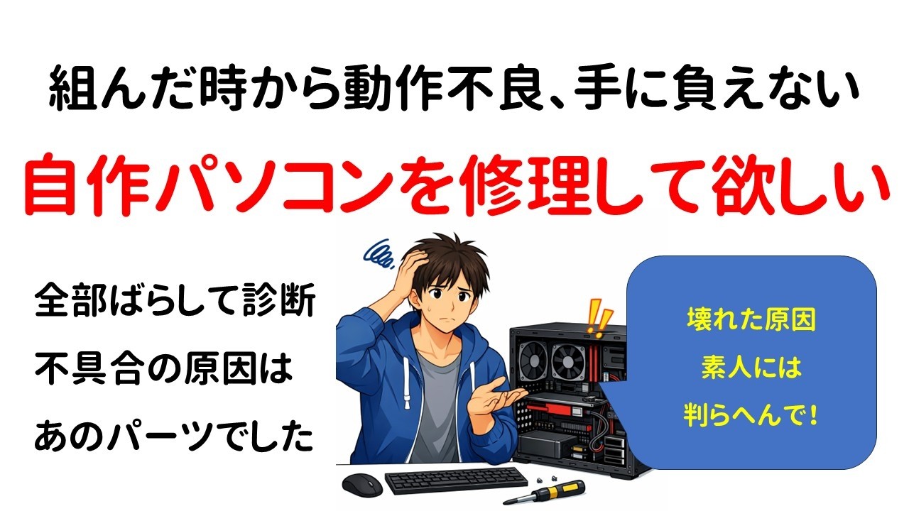 自作PC】マザーボード診断（新品・初期不良・自分で組んだけど動かない