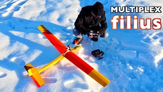 MULTIPLEX FILIUS - Vintage RC e-Glider - Fun with Low Performance Plane 😄🇸🇮 ❄️