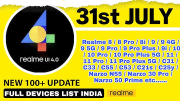 Realme UI 4.0 Android 13 Full Devices List | Realme UI 5.0 Android 14 Update News | 100 + Updates
