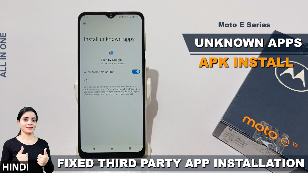 How to install third party app in moto e13 | motorola e13 me apk ...
