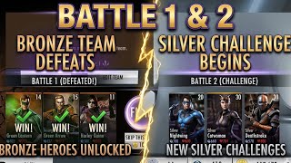 Injustice Mobile| Arkham Origins Bane Challenge| Battle 1&amp;2|  Bronze &amp; Silver| @UltimateGamerzArena 
