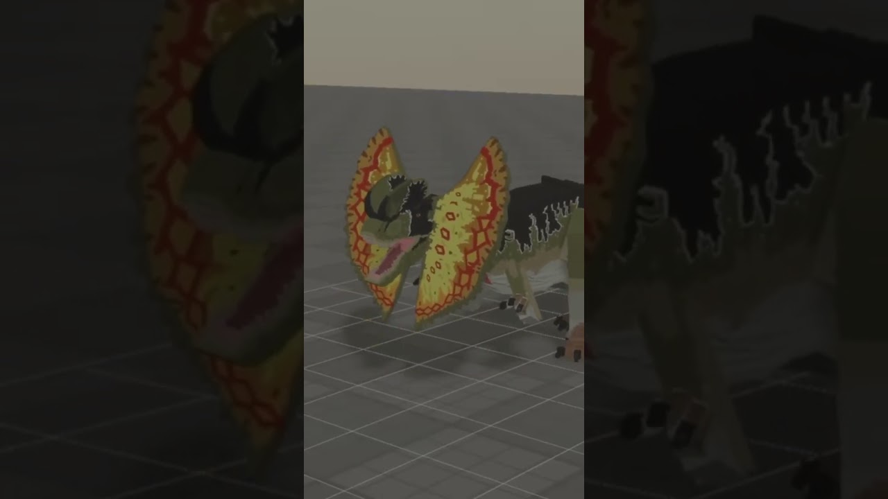 Jurassic blocky dilophosaurus roar animation teaser 