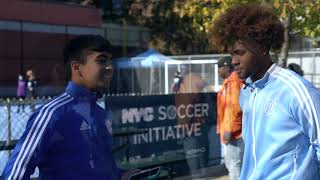 Javi Lopez with Tayvon Gray and #NYCFC at NYC Soccer Initiative Field 50