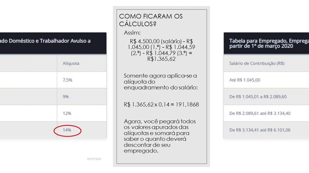 Nova Tabela INSS Como Calcular O Desconto Do Empregado YouTube