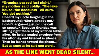 My Mother Called: Grandpa Died—The Lake House Is Ours, You Get Nothing I Hit Speaker… He Was Si...
