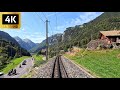 Vue du conducteur de train 4k  grindelwald  interlaken suisse  trajet en taxi  vido 4k 60p